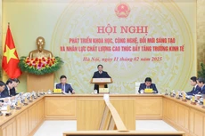 Thủ tướng Chính phủ Phạm Minh Chính chủ trì Hội nghị phát triển KHCN, ĐMST và nhân lực chất lượng cao thúc đẩy tăng trưởng kinh tế. Ảnh: VGP