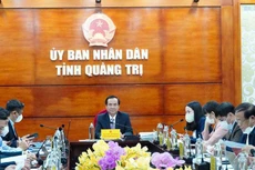 Lãnh đạo tỉnh Quảng Trị làm việc trực tuyến với nhà đầu tư để thúc tiến độ Dự án Nhà máy Nhiệt điện Quảng Trị 1 (ảnh: MH)