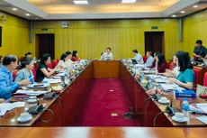 Thứ trưởng Bộ Kế hoạch và Đầu tư Trần Quốc Phương (giữa) chủ trì Cuộc họp