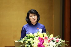 Phó Chủ tịch nước Đặng Thị Ngọc Thịnh trình bày Tờ trình của Chủ tịch nước đề nghị phê chuẩn Hiệp định EVFTA tại Kỳ họp 