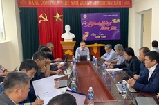Cuộc họp của Hội đồng nghiệm thu cấp chủ đầu tư – Tổng công ty Truyền tải điện Quốc gia về tiến độ đóng điện Dự án đường dây 220kV Nậm Sum – Nông Cống (phần trên lãnh thổ Việt Nam). Ảnh: EVNNPT