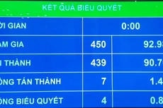 Kết quả biểu quyết thông qua Luật Đầu tư công (sửa đổi)