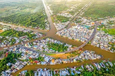 Dự án Phát triển đô thị xanh thích ứng với biến đổi khí hậu TP. Ngã Bảy, tỉnh Hậu Giang có mục tiêu xây dựng TP. Ngã Bảy thành đô thị xanh, có kết cấu hạ tầng đồng bộ, hiện đại. Ảnh: Hồng Hạnh