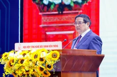 Thay mặt lãnh đạo Đảng, Nhà nước tuyên bố phát động Phong trào "Cả nước thi đua đổi mới sáng tạo, chuyển đổi số", Thủ tướng nêu rõ, đây là một sự kiện quan trọng ở một thời khắc quan trọng, có ý nghĩa quan trọng - Ảnh: VGP/Nhật Bắc