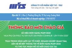 Công ty Cổ phần Vật tư - TKV thông báo mời chào giá