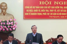 Đồng chí Trần Quốc Vượng, Ủy viên Bộ Chính trị, Bí thư TW Đảng, Chủ nhiệm Ủy ban Kiểm tra TW, Phó trưởng Ban Chỉ đạo TW về PCTN, Trưởng Đoàn công tác phát biểu kết luận Hội nghị.