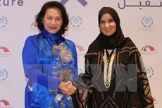 Chủ tịch Quốc hội Nguyễn Thị Kim Ngân tiếp Chủ tịch Quốc hội UAE, Al Qubaisi. Ảnh: TTXVN