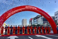 Lễ khánh thành Dự án Xây dựng cầu cạn Mai Dịch - Nam Thăng Long sáng 11/10/2020 tại Hà Nội - ảnh: Bích Thảo