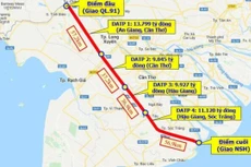Dự án thành phần 1 cao tốc Châu Đốc - Cần Thơ - Sóc Trăng qua An Giang dài 57 km, có tổng mức đầu tư 13.799 tỷ đồng