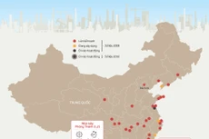 Vị trí ba nhà máy điện hạt nhân Trung Quốc gần Việt Nam