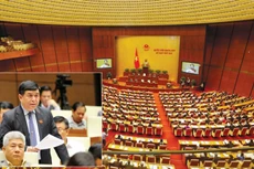 Bộ trưởng Bộ KH&ĐT Nguyễn Chí Dũng trình bày tại Quốc hội ngày 3/11. Ảnh: Việt Dũng