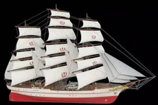 Mô hình tàu buồm huấn luyện đầu tiên của Trung Quốc. Ảnh: navy.81.cn