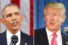 Tổng thống Mỹ Barack Obama và ứng viên tổng thống đảng Cộng hòa Donald Trump. Ảnh: USWeekly