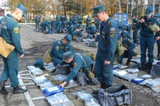 Binh sĩ Nga trong một cuộc diễn tập ứng phó thảm họa. Ảnh: RT