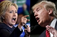 Hillary Clinton (phải) và Donald Trump. Ảnh: Boston Globe