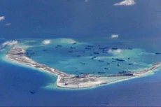 Trung Quốc bồi lấp trái phép ở đá Vành Khăn, thuộc Trường Sa của Việt Nam. Ảnh:Reuters.