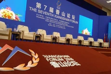 Hội trường tổ chức diễn đàn quốc phòng khu vực Xiangshan lần thứ 7 tại khách sạn Xiangshan Yihe, Bắc Kinh. Ảnh: SCMP.