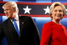 Ứng viên đảng Dân chủ Hillary Clinton và ứng viên đảng Cộng hòa Donald Trump tại cuộc tranh luận đầu tiên ngày 26/9. Ảnh:Reuters