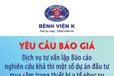 Bệnh viện K thông báo yêu cầu báo giá