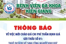 Bệnh viện Đa khoa tỉnh Kiên Giang thông báo mời chào giá