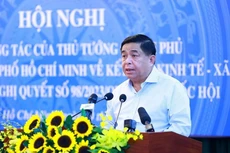 Bộ trưởng Bộ Kế hoạch và Đầu tư Nguyễn Chí Dũng phát biểu tại buổi làm việc