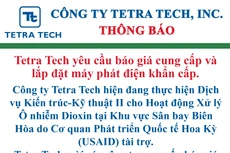 Công ty Tetra Tech, Inc thông báo mời báo giá