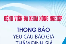 Bệnh viện Đa khoa Nông nghiệp thông báo mời chào giá dịch vụ thẩm định giá