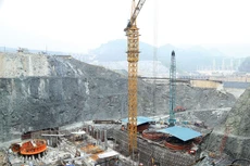 Công trường thi công Nhà máy Thủy điện Hòa Bình mở rộng