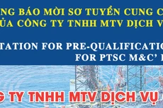 Thông báo mời sơ tuyển cung cấp dịch vụ cho các dự án của Công ty TNHH MTV Dịch vụ cơ khí hàng hải PTSC
