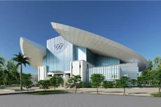 Phối cảnh Nhà thi đấu đa năng thuộc Dự án Xây dựng khu cây xanh thể dục thể thao Đông Anh