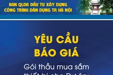 Ban QLDA ĐTXD công trình dân dụng thành phố Hà Nội thông báo yêu cầu báo giá