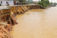 An Giang được bổ sung 250 tỷ đồng cho 2 dự án phòng, chống sạt lở nhưng tỷ lệ giải ngân đến nay là 0%. Ảnh: Công Mạo