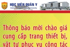 Học viện Quân y thông báo mời báo giá