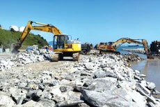 Đến giữa tháng 2/2024, khối lượng thi công Gói thầu xây lắp của Dự án Cảng Liên Chiểu đạt khoảng 530 tỷ đồng, tương ứng 20,2%. Ảnh: Minh Hạnh