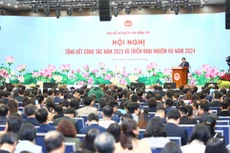 Hội nghị tổng kết công tác năm 2023 và triển khai nhiệm vụ năm 2024 của Bộ Kế hoạch và Đầu tư sáng 11/1/2024. Ảnh: Lê Tiên