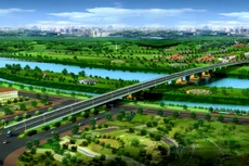 Phối cảnh cầu Thống Nhất bắc qua sông Cái trên đường trục trung tâm TP. Biên Hòa