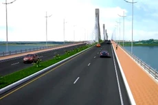 Phác thảo cầu Cửa Đại vượt sông Trà Khúc.