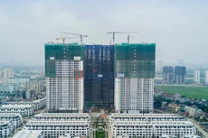 Toàn cảnh hai tháp CT1 & CT2 Vinhomes Gardenia cao 37 tầng.