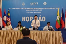 Thứ trưởng Bộ Thông tin Truyền thông Nguyễn Thanh Lâm chủ trì buổi Họp báo