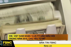 Việt Nam nhận 12,25 tỷ USD kiều hối trong năm 2015, chủ yếu từ Mỹ