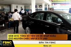 Năm 2015: Tổng số tiền chi để nhập khẩu ô tô nguyên chiếc xấp xỉ 3 tỷ USD