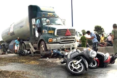 Hiện trường tai nạn. Ảnh: Hải Hiếu 