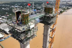 Phần cầu chính - cầu Rạch Miễu 2 đang vượt tiến độ hơn 10,9%