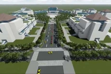 Phối cảnh nơi có gói thầu số 25 (HU-CW04) công viên, cây xanh, quảng trường Khu hành chính tập trung, thuộc dự án thành phần Thừa Thiên Huế. Ảnh: Cắt từ video Sở KHĐT cung cấp.