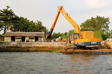 Dự án Nạo vét trục thoát nước rạch Xóm Củi, Quận 8, huyện Bình Chánh, huyện Nhà Bè (TP.HCM) có phạm vi rộng, ảnh hưởng đến nhiều hộ dân. Ảnh: Tiên Giang