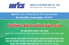 Công ty cổ phần Vật tư - TKV thông báo mời chào giá