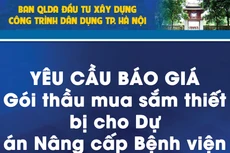 Ban Quản lý dự án đầu tư xây dựng công trình Dân dụng thành phố Hà Nội thông báo yêu cầu báo giá