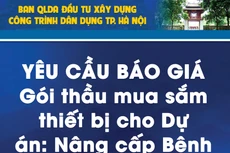 Ban Quản lý dự án đầu tư xây dựng công trình dân dụng thành phố Hà Nội thông báo yêu cầu báo giá