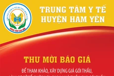 Trung tâm Y tế huyện Hàm Yên thông báo thư mời báo giá 