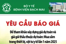 Bệnh viện Bạch Mai thông báo yêu cầu báo giá
